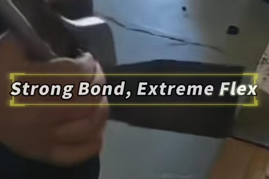 Teste de adesivo acrílico flexível